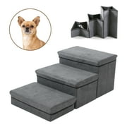 Pet Stairs Step Dog Ramp Small Animal Stepper Pet Ladder for High Beds or Couches - 3-Step Walk on Dog Steps Dog Stairs for Dogs and Cats