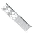thumbnail image 1 of Pet Steel Grooming Tool Poodle Finishing Butter Comb 7 1/2-inch L Silver Dog Combs with Rounded Ends Stainless Steel Teeth, Cat Comb for Removing Tangles and Knots, 1 of 8