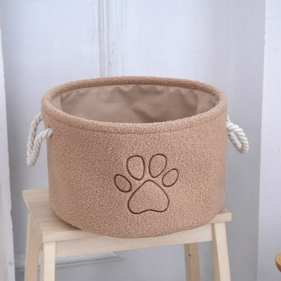 Pet Storage Collection Collapsible Bin - Dog Toy Basket, Collapsible Dog Toy Bin Box with Comfortable Handles, Large Pet Toy Storage Organizer for Accessories, Toys, Coat & Clothing, Blanket & Leash