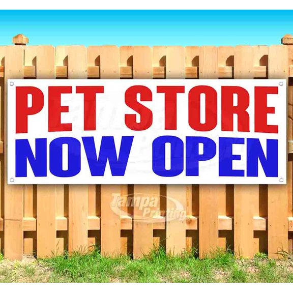 Pet Store Now Open 13 oz Vinyl Banner With Metal Grommets