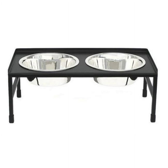 Pet Store Pros RDB14M Raised Double Tray T- Op Diner- 2 Qt