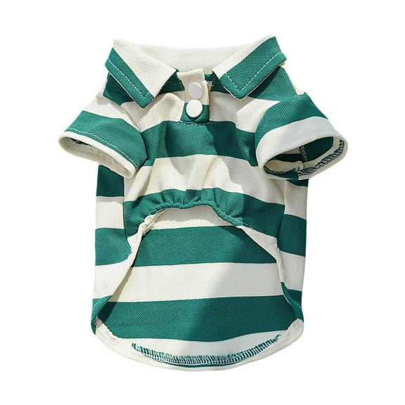 Pet Striped Pullover Shirt - Soft Summer Dog & Cat Clothes, Comfortable Puppy Apparel in 8 Sizes, Cute Spring Outfit for Small to Medium Pets