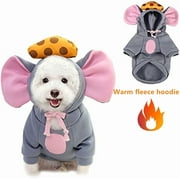 Winter Big Ear Mouse Dog Hoodies Cute Cheese Warm Pet Costume Halloween Cat Clothes for Small Medium Dogs Puppy French Bulldog Chihuahua