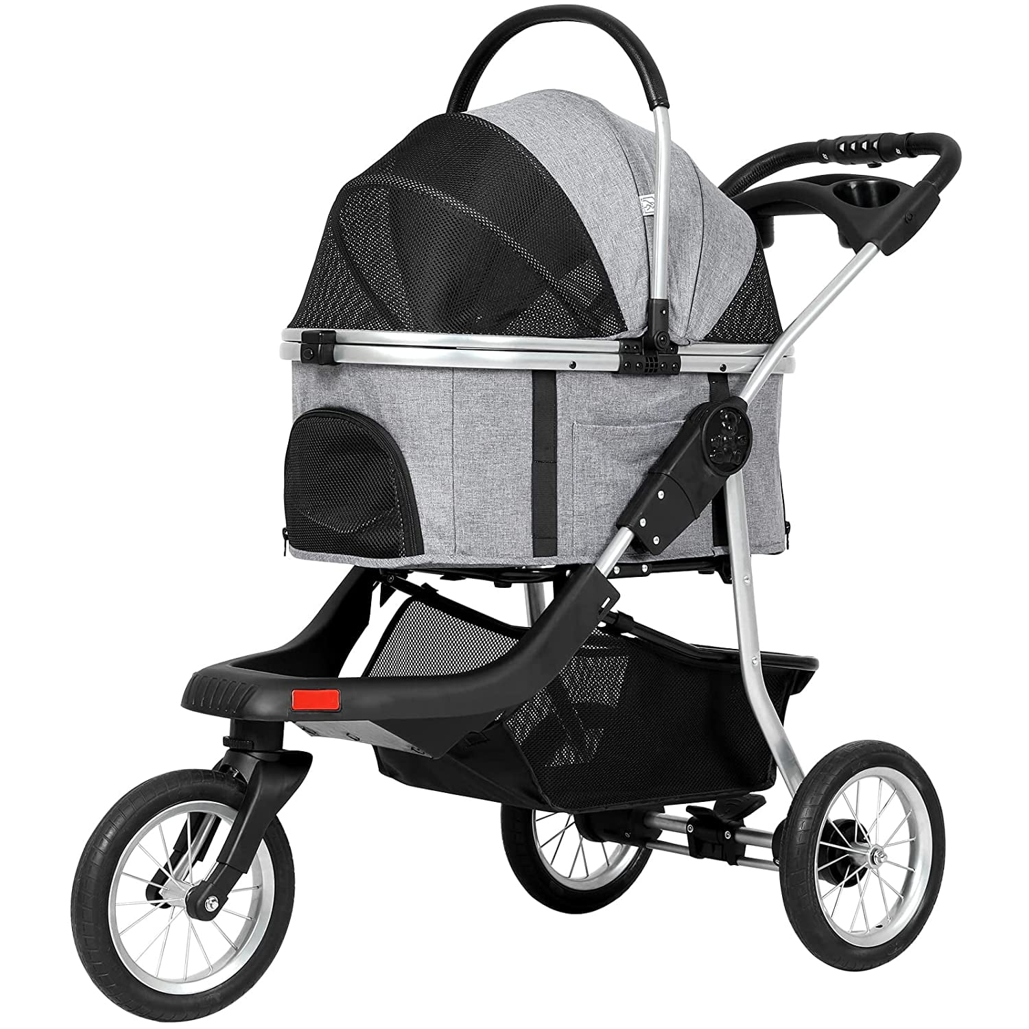 3 in 1 large pet stroller with detachable carrier big wheel jogging