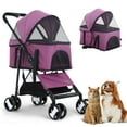 Pet Stroller 3in1 Folding Dog Cat Stroller for Medium Small Dogs Cats