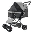 thumbnail image 1 of Pet Stroller Foldable 4-Wheel Travel Dog Stroller with Reversible Handle, Compact One-Hand Fold, Smooth EVA Wheels, Breathable Mesh Cabin, Supports Pets up to 44lbs, Ideal for Dogs and Cats, 1 of 11