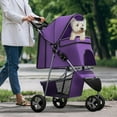 thumbnail image 1 of Pet Stroller for Small Dogs 10 lbs, Dog Stroller for Medium Dogs 30 lbs, Cat Strollers for 2 Cats, 3 Wheels Foldable Jogger Puppy Stroller with Storage Basket and Cup Holder, Purple, 1 of 14