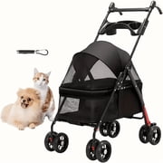 Pet Stroller for Small Dogs and Cats, Capacity up to 33 lb, Gravity-Fold Design,Black