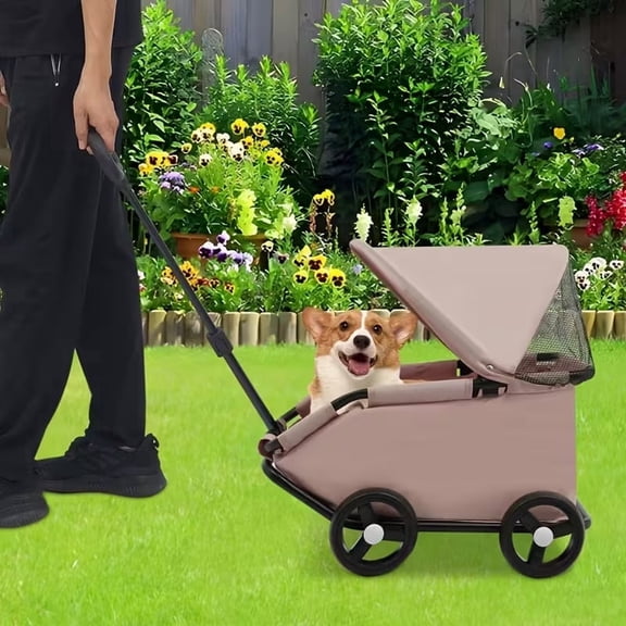 Pet Stroller for Small Dogs and Cats, Capacity up to 33 lb, Gravity-Fold Design,Pink