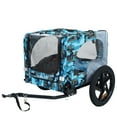 thumbnail image 1 of Pet Strollers Outdoor Heavy Duty Collapsible Pet Bike Trailer with 16-Inch All-Terrain Wheels & Universal Hitch – Foldable Dog/Cargo Carrier Cart for Bicycles, blue, grey,Pet Stroller, 1 of 26