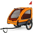 thumbnail image 1 of Pet Strollers Pet Bike Trailer Dog Cart for Bicycle,Suitable for Small and Medium Pets, Easy Folding Cart Frame, Quick Release Wheel, Non-Slip Floor, Internal Leash, Orange+Gray,Pet Stroller, 1 of 17