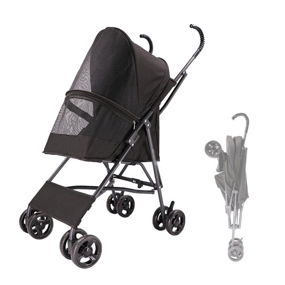 Pet Strollers for Small Dogs, Umbrella Structure Lightweight Pet Stroller for Cats Puppy & Kitten Carrier Breathable Dog Prams Pushchairs for Small Dogs Installation-free Design