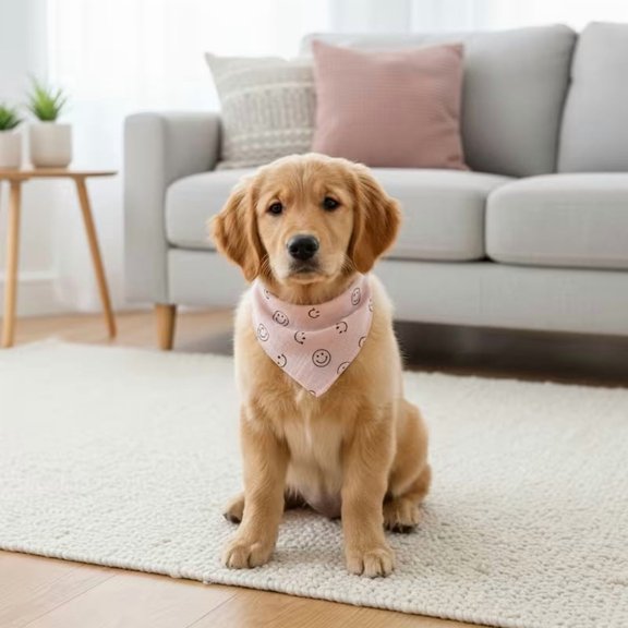 Pet Summer Scarf for Dogs Cats Lightweight Adjustable Smiling Face