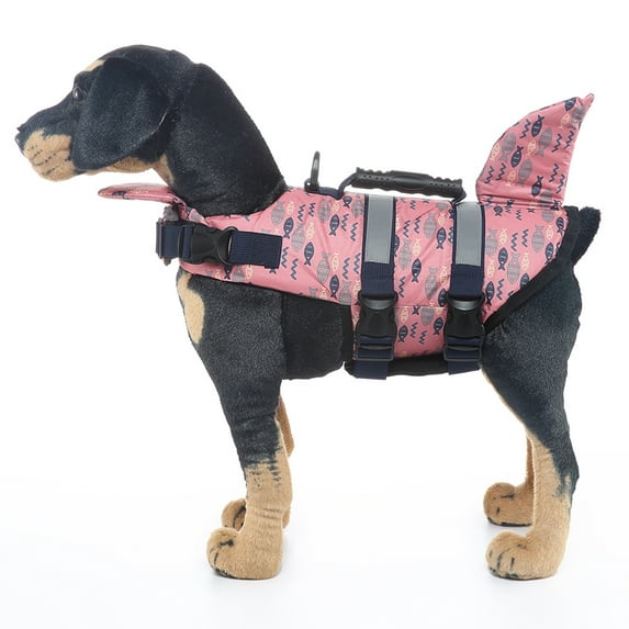 Pet Summer Swimsuit Crocodile Little Fish Sea Lion Reflective Lifejacket Dog Lifejacket Little FishPink L