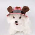 thumbnail image 1 of Pet Sun Hat with Ear Holes, Adjustable Baseball Visor Cap for Small Dogs Cats, Summer UV Protection Outdoor Travel Accessory, Cute Puppy Photoshoot Prop & Pet Gift Pink Size:L, 1 of 5