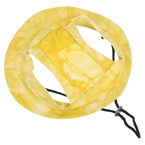 Pet Sun Hat with Ear Holes - Dog Bucket Hat for Small & Medium Dogs - Adjustable Summer Visor for Outdoor Activities - Breathable Round Brim Princess Hat for Cats & Dogs