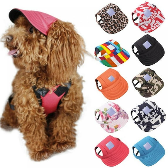 Pet Sun Protection Hats Multi Pattern Optional for Dogs Puppy Baseball Hat with Ear Holes