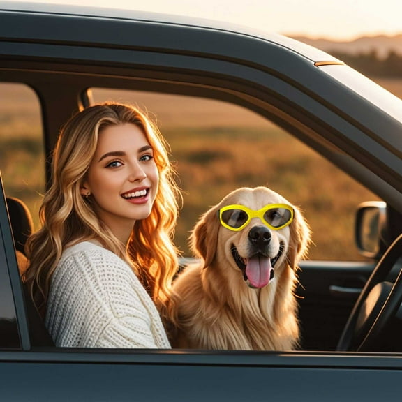 Pet Sunglasses for Small Dogs Durable Eye Goggles with Adjustable Strap for Puppies Stylish Oval Shape for Outdoor Activities