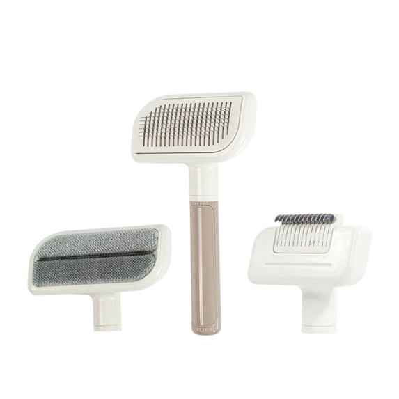 Pet Supplies 4 In 1 Self Detangling Grooming Comb with Undercoat Rake Dematting Shedding Brush and Lint Brush Ergonomic Self Cleaning Design for Cats Dogs Small