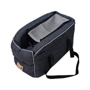 Pet Supplies Car Center Console Dog Bed - Dark Blue with Mesh Ventilation, Portable Design - For Small Dogs, Car Travel, Daily Use