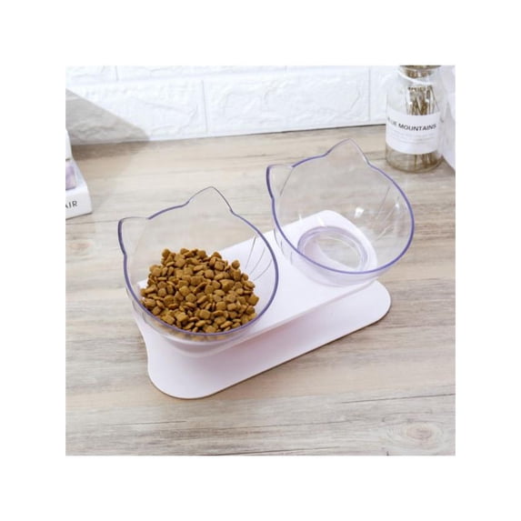 Pet Supplies Cat Double Bowls with Raised Stand Pet Food Water Bowl Dog Feeder
