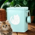 thumbnail image 1 of Pet Supplies Cat Food Storage Bucket Container for Litter Crate Indoor Pet Food Organizer Durable Galvanized Metal with Spoon Keeps Dry Food Fresh, 1 of 3