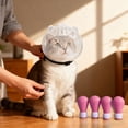 thumbnail image 1 of Pet Supplies Breathable Cat Muzzle for Grooming and Nail Care Transparent Head Cover with Silicone for Safe Indoor Outdoor Use,5.43X5.35X2.56inch,Pink, 1 of 9