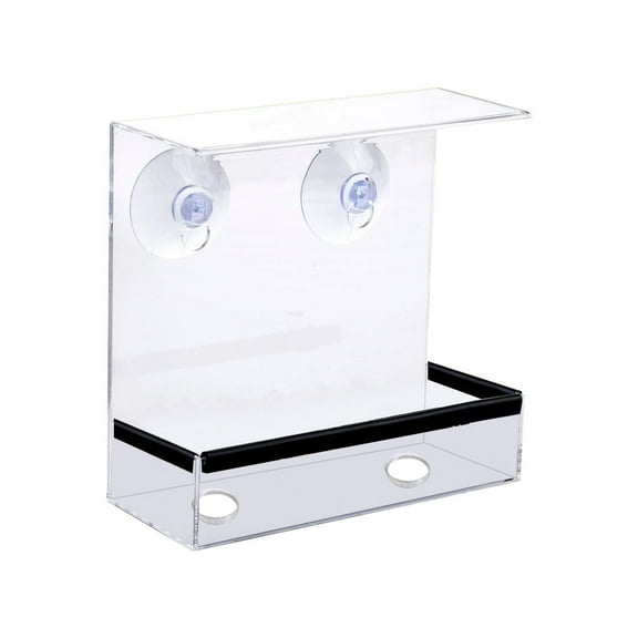 Pet Supplies Clear Glass Window Viewing Bird Feeder Hotel Table Seed Hanging Suction