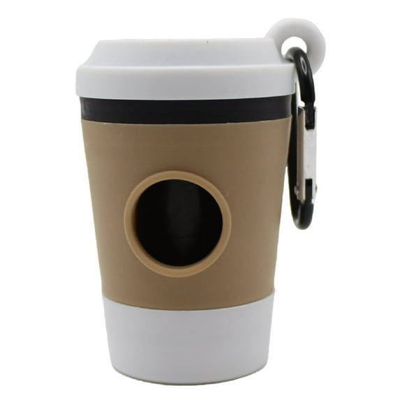 Pet Supplies Dog Bag Holder Coffee Cup Poop Dispenser Organizer with Carabiner Clip for Outdoor Walking Travel - Pet Garbage for Cats and Dogs