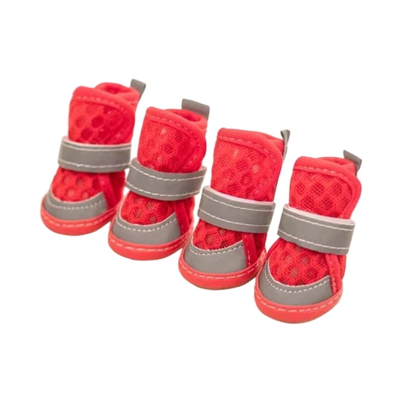 Pet Supplies Dog Cat Mesh Shoes Breathable Protective Boots for Hot Pavement Outdoor Indoor Walking Training Camping Shopping Travel 4PCS