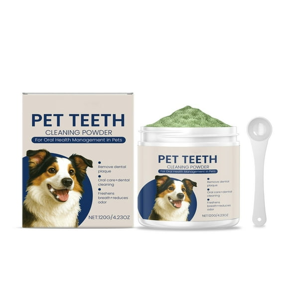 Pet Supplies Dog Cleaning Powder for Plaque Teeth and GumCare—Keeps Breath Fresh and Supports Health for Indoor Outdoor Use