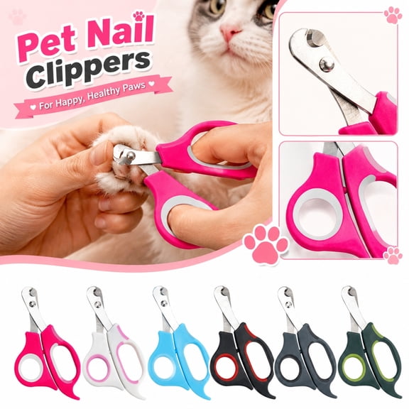 Pet Supplies, Dog Grooming Supplies, Cat Grooming Supplies, Stainless Steel Pet Clippers, Light Blue Large 5X3X0.5 in Precise Pet Claw Trimmer with Comfortable Loop Handles for
