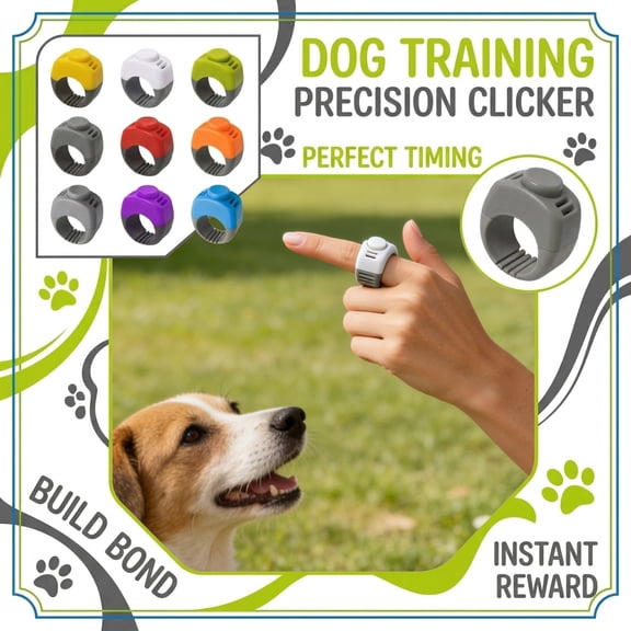 Pet Supplies for Dogs, Dog Training Clicker, Pet Training Equipment, Puppy Starter Kit Accessory, Yellow One-Handed Wearable Finger Loop Clicker, Plastic Durable Quiet Click,