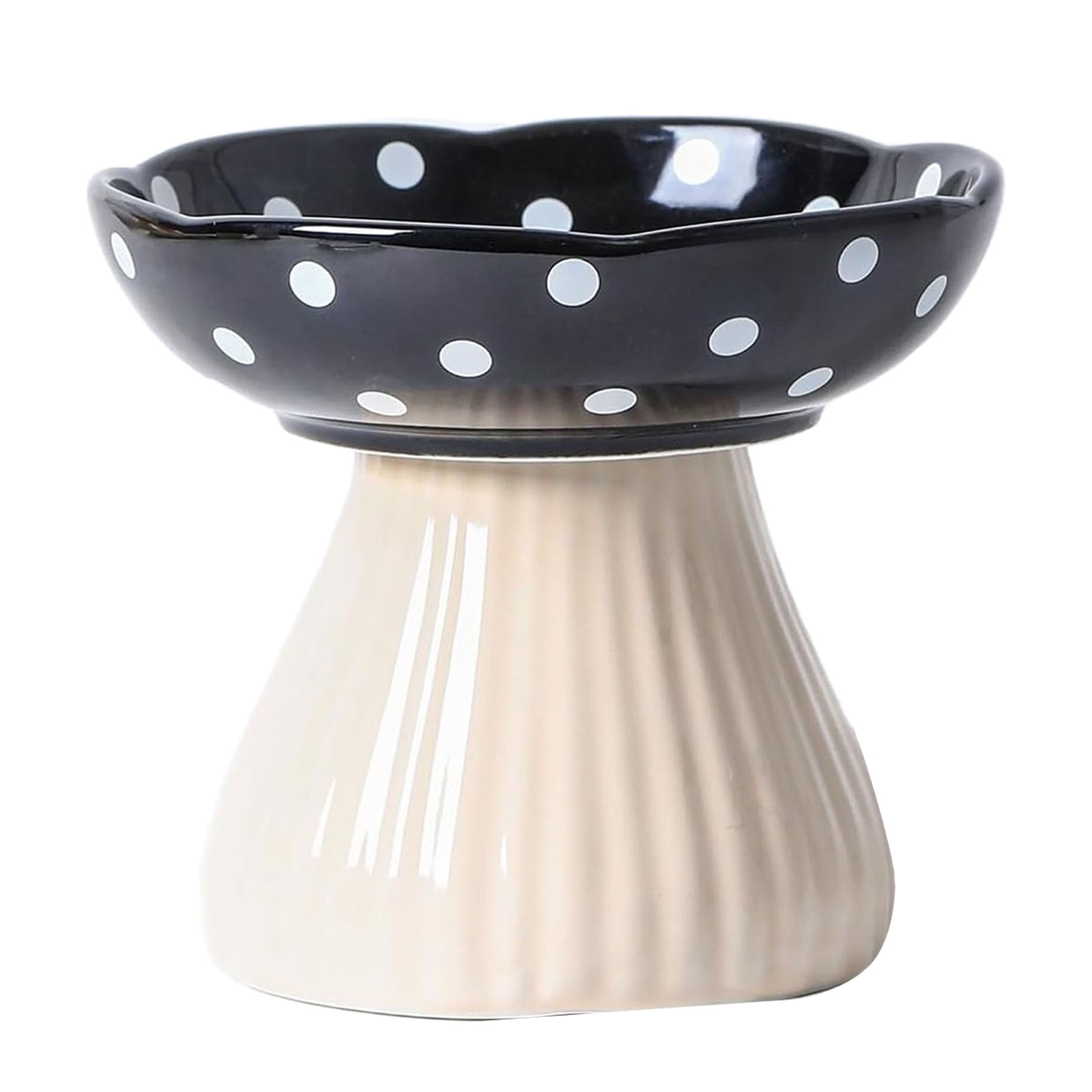 Pet Supplies Elevated Cat Bowl Whisker Fatigue Cute Ceramic Bowls for Food and Water Ideal Feeding Solution for Your Feline Friend