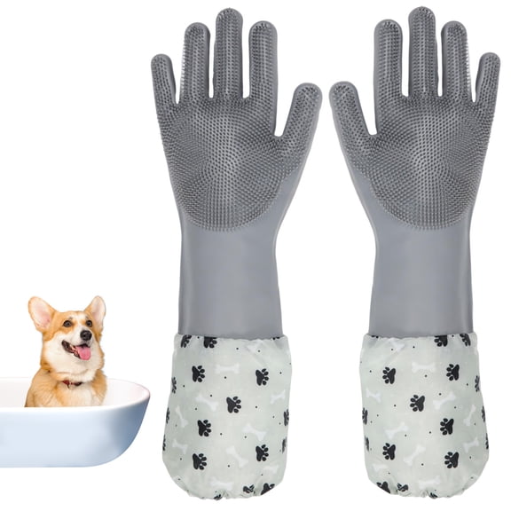 Pet Supplies Gentle Grooming Silicone Dog Bathing Gloves Durable Cleaning Brush for All Breeds Easy to Use One Size Fits All