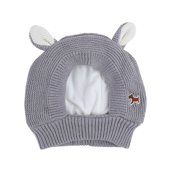 Pet Supplies Knitted Ears Pet Hat Fall And Winter Warm Pet Head Cover Dog Hat, Knit Dog Ear Hat For Small Medium Dogs Cats, Soft Fleece Lined Dog Beanie With Cute Ears,