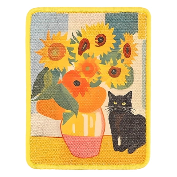 Pet Supplies Sisal Cat Scratching Mat Walls Couches Cabinets Doors & Carpet While Reducing Shedding – Durable TPR Sisal Blend Cat Scratcher with Hook and Loop Fasteners for Indoor Use