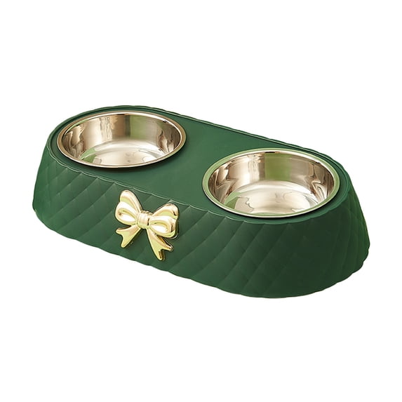 Pet Supplies Small Dog and Cat Bowls with Removable Stainless Steel Bow Knot Non- Food and Water Dishes for