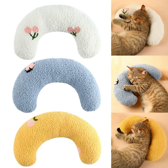Pet Supplies Small Pillow, Soft Universal Pillow for Cats and Dogs, U-Shaped Cervical Vertebra Pet Toy One SizeYellow