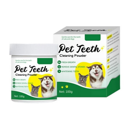 Pet Supplies Teeth Cleaning Powder for Dogs and Cats - Mouth Cleaning Solution to Reduce Stones and Bad Breath for