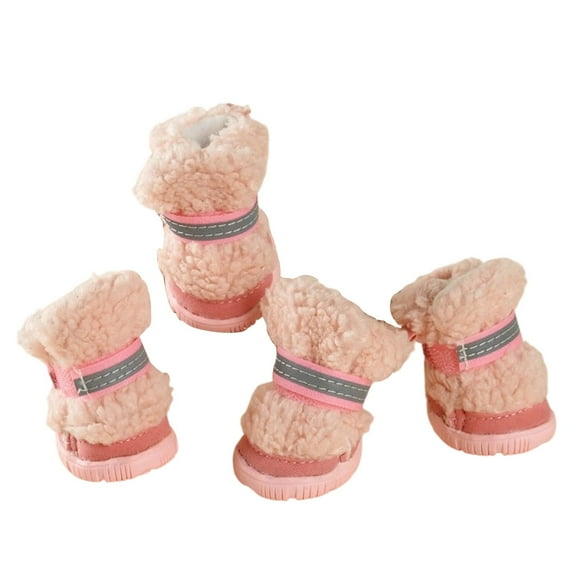 Pet Supplies Winter Boots for Small and Medium with Reflective Straps and Rubber Soles Indoor Outdoor Thermal Protectors Enhanced Traction and Comfort for Cats and Dogs