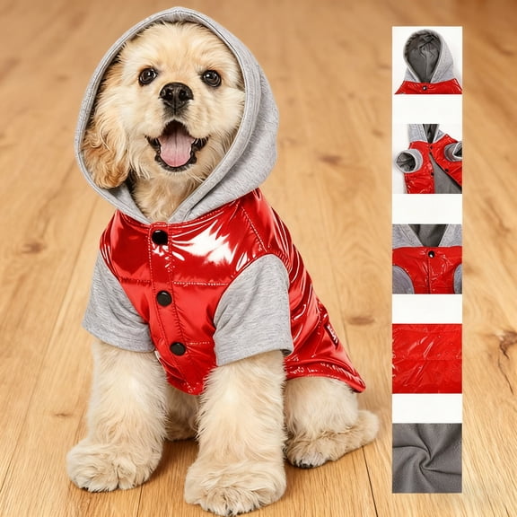 Pet Supplies Winter Hoodie Coat Windproof Jacket for Puppy and Small to Medium Dogs Cozy Cold Weather for Indoor Outdoor Use