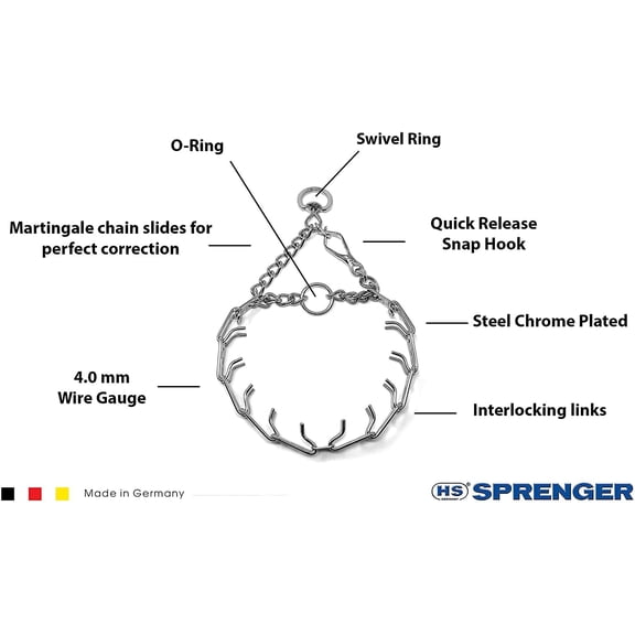 Pet Supply Imports Chrome Plated Training Collar with Quick Release Snap for Dogs, X-Large, 4mm, 24-Inch