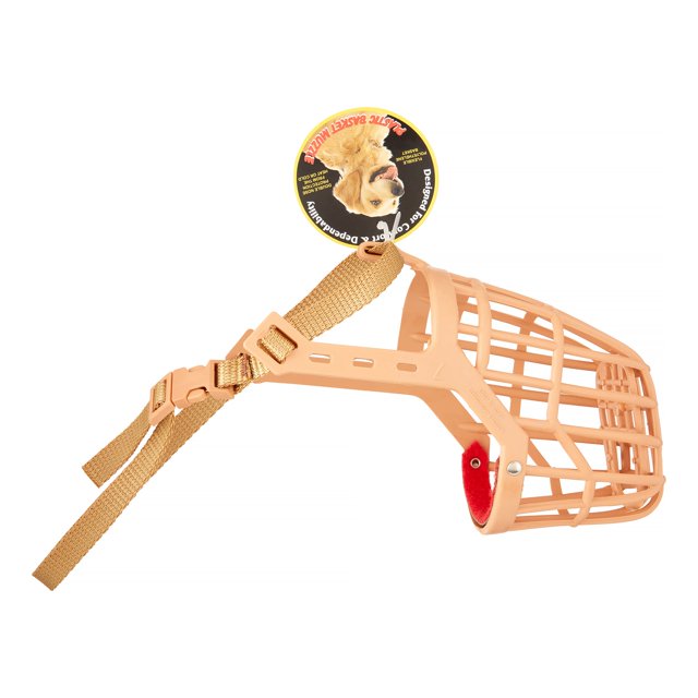 Pet Supply Imports Plastic Basket Dog Muzzle, Size 7, Tan