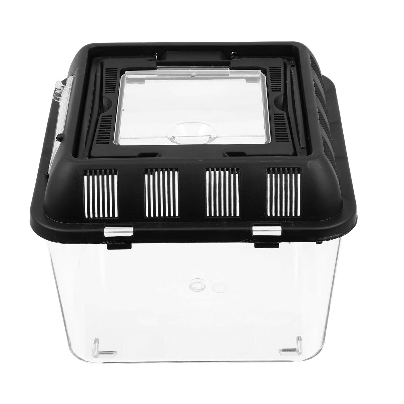 Transparent Plastic Pet Reptile Box with Ventilation Hole for Comfortable Environment Black