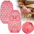 thumbnail image 1 of Pet Sweater, Pink Heart Pattern Dog Sweater, Cute Knit Pullover Pet Clothes for Small Dogs, Warm Winter Dog Apparel for Puppies, Fall Winter Clothing, 1 of 9