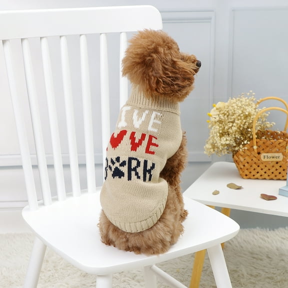 Pet Sweaters Knitted Bulldog Chihuahua Clothes Winter Fall Warm Stylish letters Pullover Dogs Cats Crochet Waistcoat Fashion