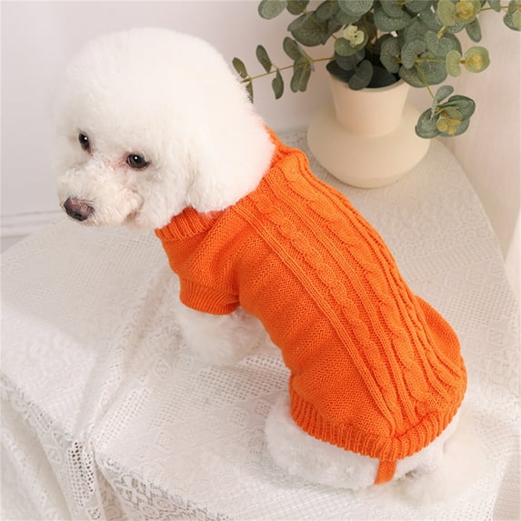 Pet Sweatshirt, Comfortable Cotton Blend Dog Shirt with Trendy Design, Everyday Wear for Puppies to Stay Warm & Stylish Orange 8