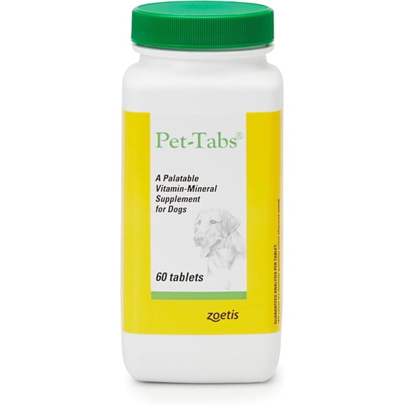 Pet-Tabs Dog Multivitamin 60 Count Chewable Tablets 17 Vitamins Liver Flavor