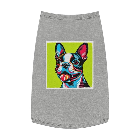 Pet Tank Top Boston Terrier Dog Green Pop Art